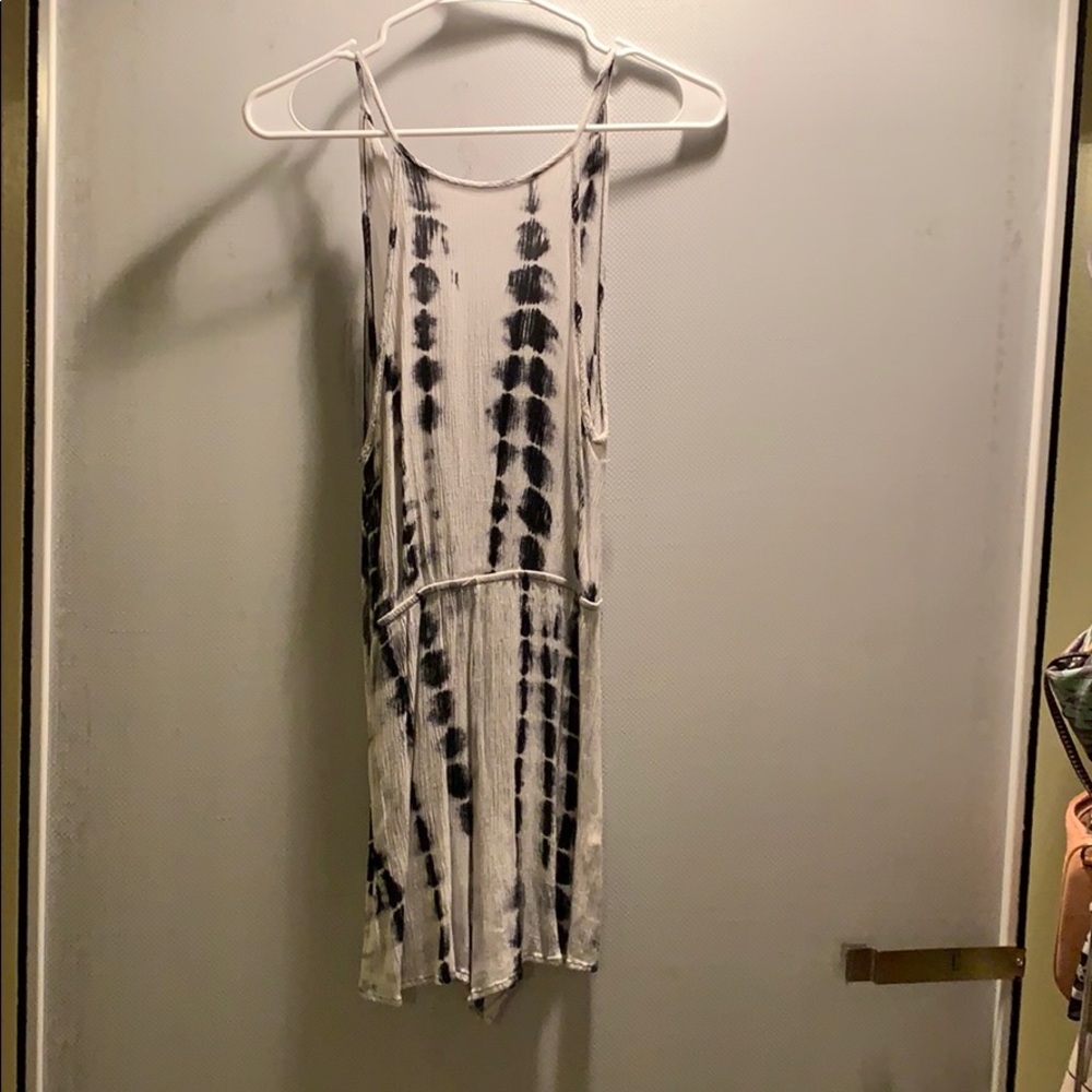Black/white tie dye romper